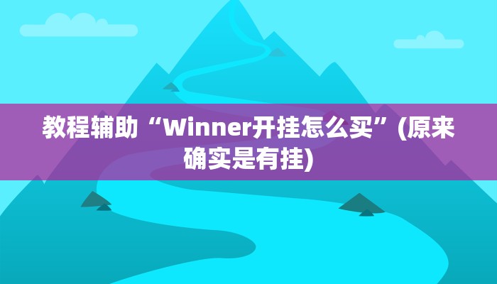 教程辅助“Winner开挂怎么买”(原来确实是有挂)