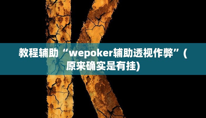 教程辅助“wepoker辅助透视作弊”(原来确实是有挂)