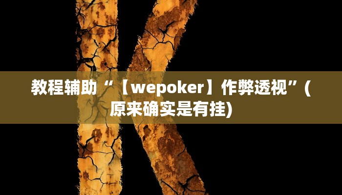 教程辅助“【wepoker】作弊透视”(原来确实是有挂)