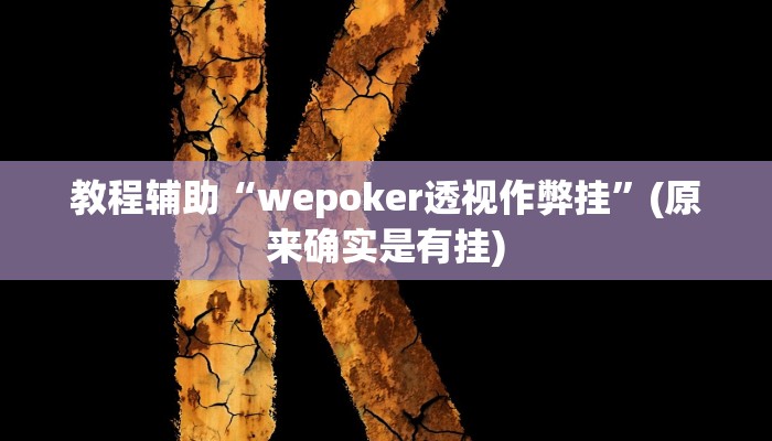 教程辅助“wepoker透视作弊挂”(原来确实是有挂)