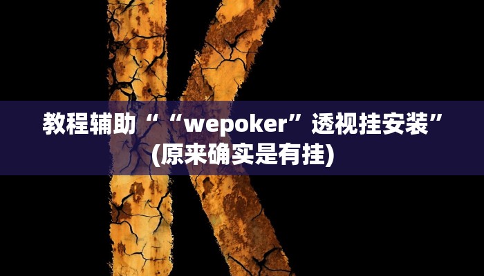 教程辅助““wepoker”透视挂安装”(原来确实是有挂)