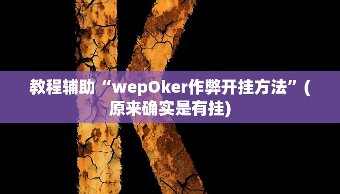 教程辅助“wepOker作弊开挂方法”(原来确实是有挂)