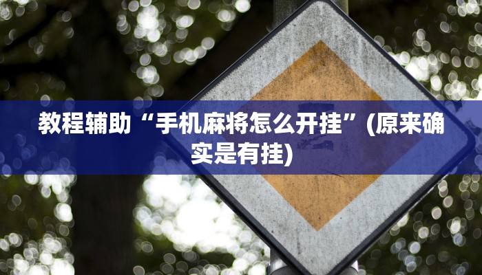 教程辅助“手机麻将怎么开挂”(原来确实是有挂)