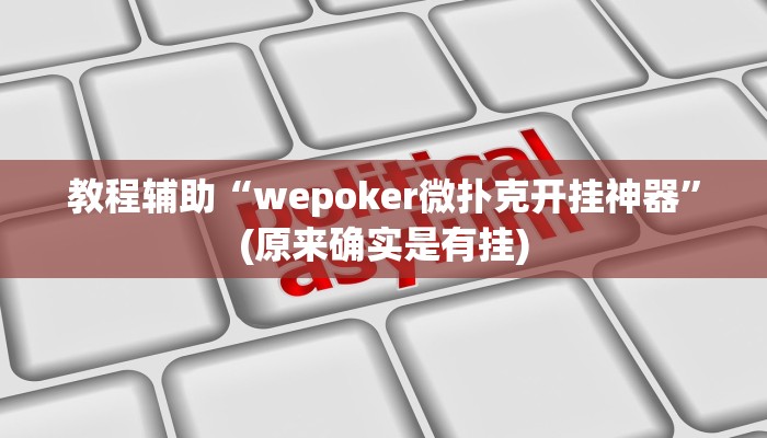 教程辅助“wepoker微扑克开挂神器”(原来确实是有挂)
