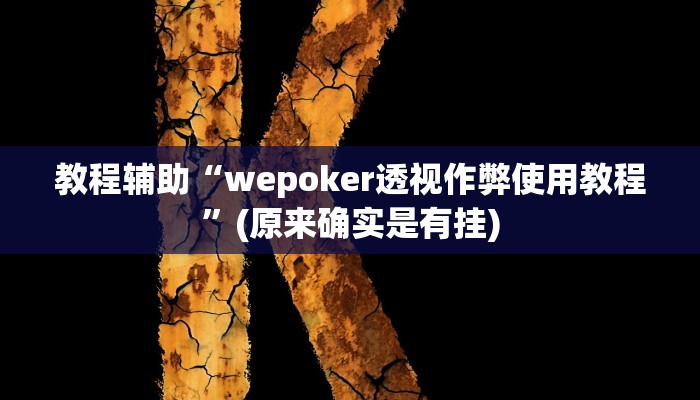 教程辅助“wepoker透视作弊使用教程”(原来确实是有挂)