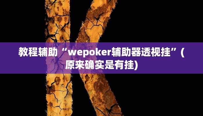 教程辅助“wepoker辅助器透视挂”(原来确实是有挂)