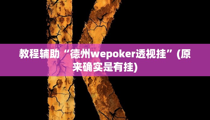 教程辅助“德州wepoker透视挂”(原来确实是有挂)