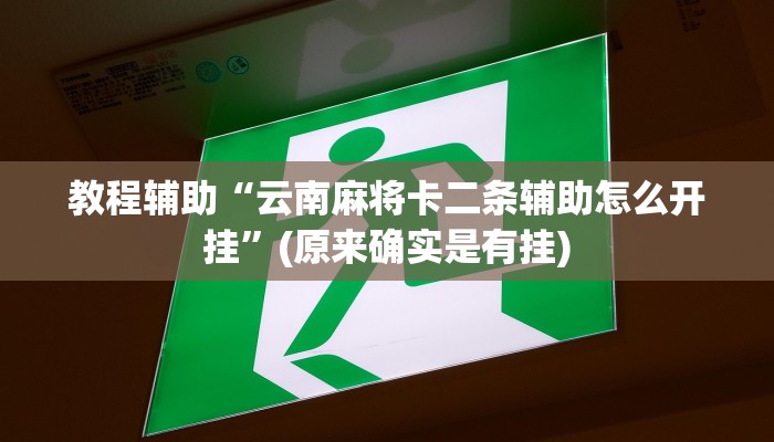 教程辅助“poker开挂怎么买”(原来确实是有挂)