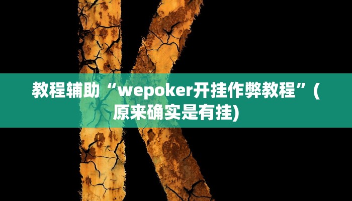 教程辅助“wepoker开挂作弊教程”(原来确实是有挂)