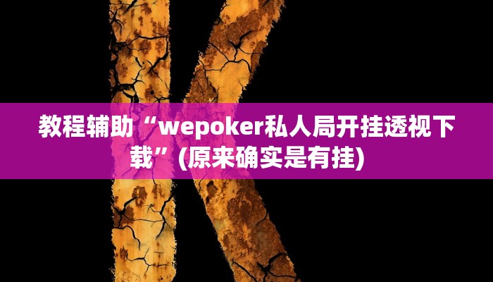 教程辅助“wepoker私人局开挂透视下载”(原来确实是有挂)