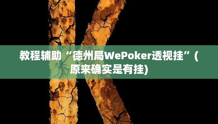 教程辅助“德州局WePoker透视挂”(原来确实是有挂)