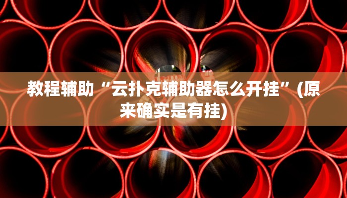 教程辅助“云扑克辅助器怎么开挂”(原来确实是有挂)