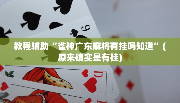 教程辅助“雀神广东麻将有挂吗知道”(原来确实是有挂)