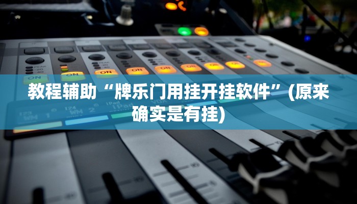 教程辅助“牌乐门用挂开挂软件”(原来确实是有挂)