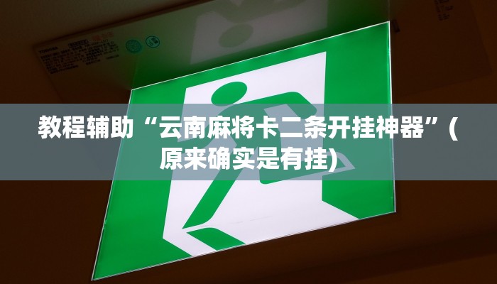 教程辅助“云南麻将卡二条开挂神器”(原来确实是有挂)
